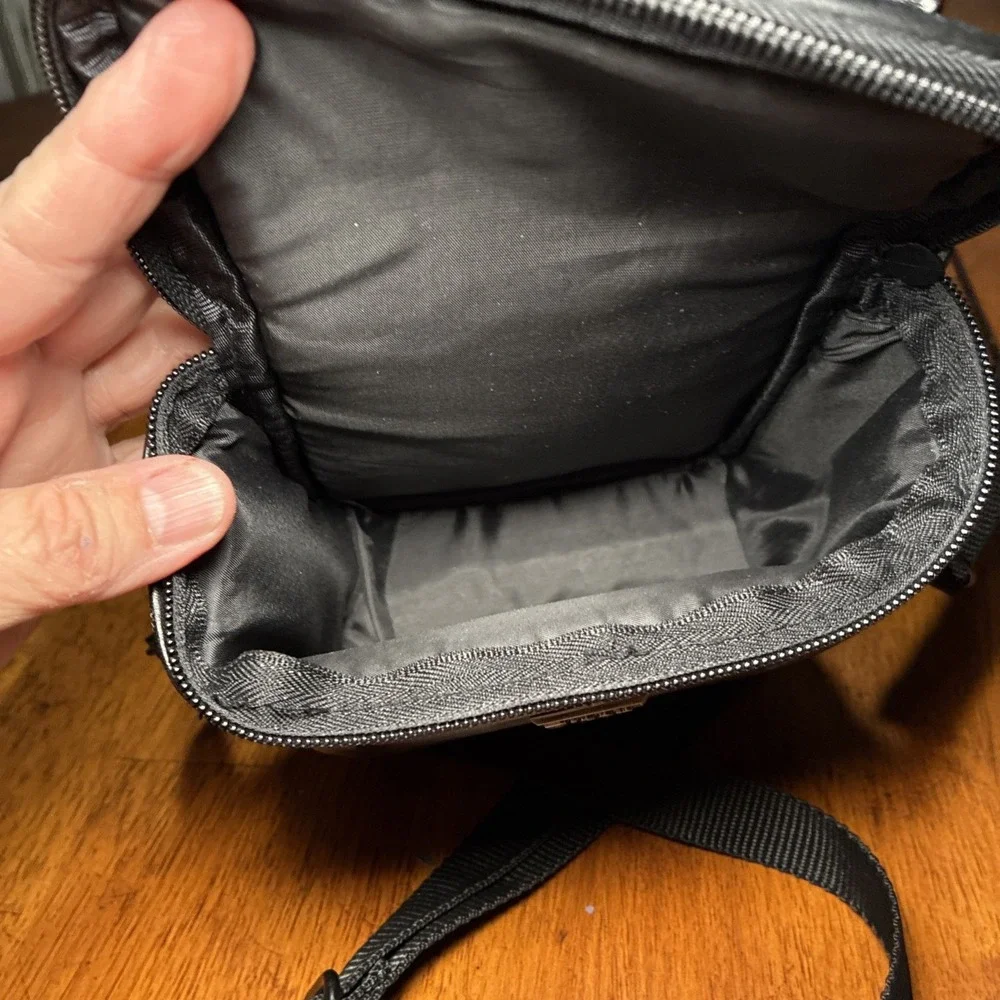 Icon Small Black Camera Storage Bag 6x5x3 Adjustable Strap